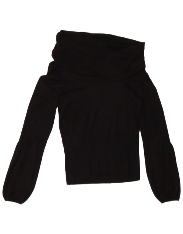 Coast Womens Off Shoulder Top UK 14 Medium  Black Viscose