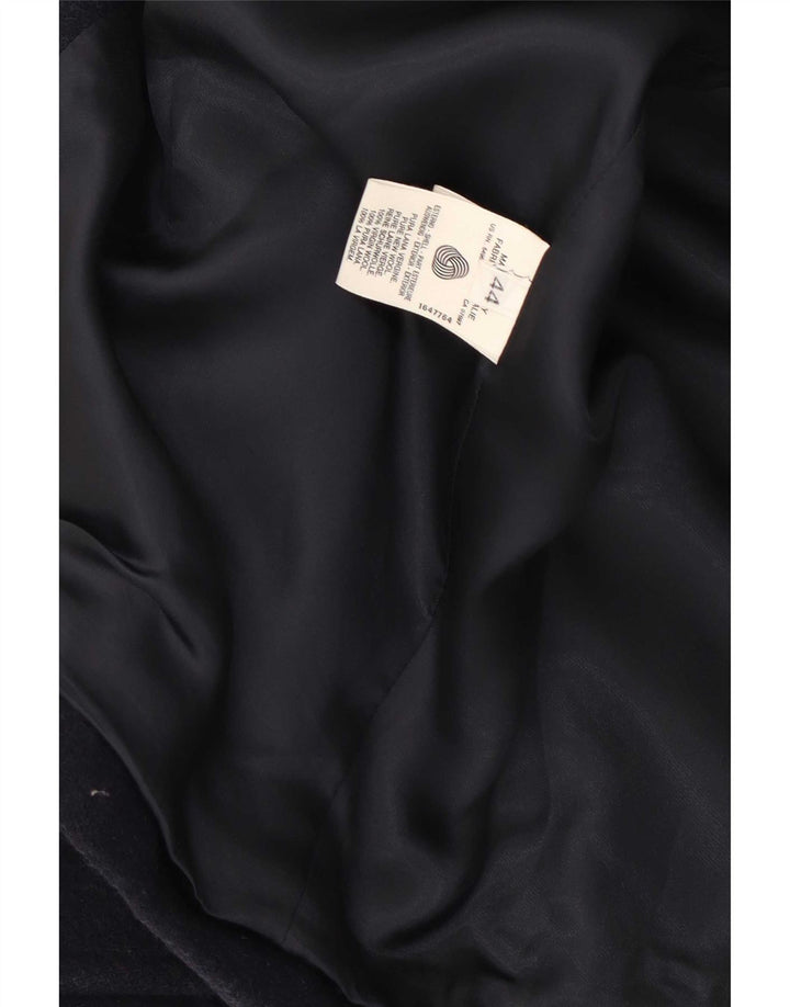 Benetton Womens Overcoat IT 44 Medium Navy Blue Wool