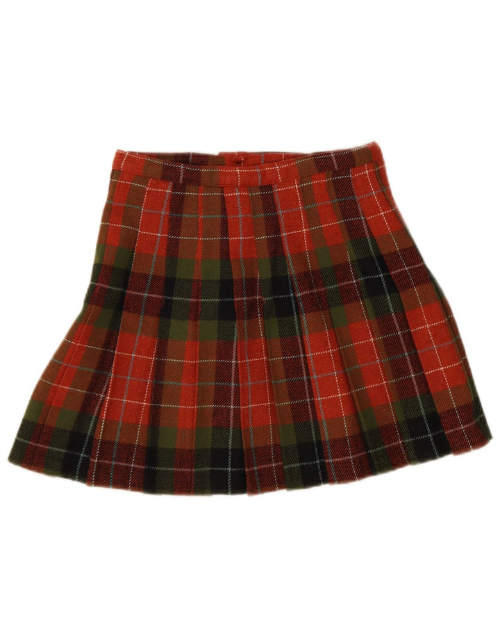 Stefanel Womens Mini Wrap Skirt IT 38 XS W26 Red Check Wool