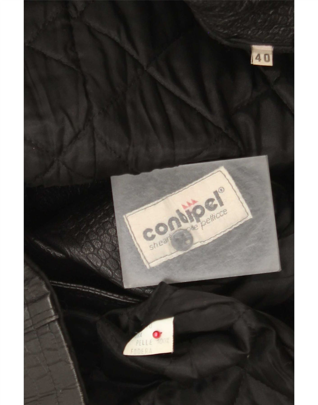 Conbipel Womens Double Breasted Coat IT 40 Small Black Animal Print