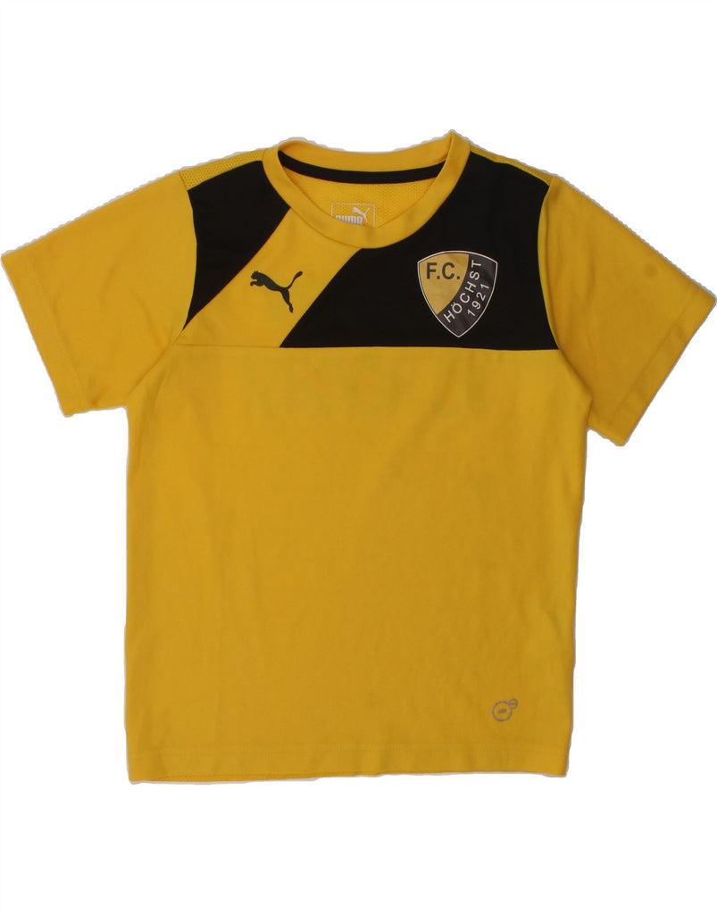 PUMA Boys FC Hochst 1921 Graphic T-Shirt Top 9-10 Years Medium Yellow | Vintage Puma | Thrift | Second-Hand Puma | Used Clothing | Messina Hembry 