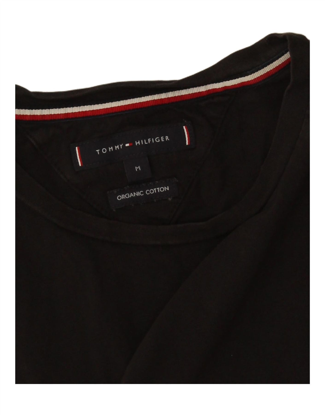 Tommy Hilfiger Mens Graphic T-Shirt Top Medium Black Cotton