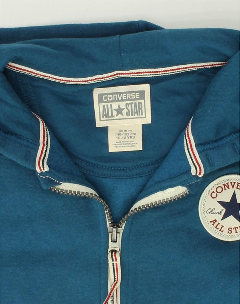 CONVERSE Girls Zip Hoodie Sweater 10-11 Years Medium  Blue Cotton | Vintage Converse | Thrift | Second-Hand Converse | Used Clothing | Messina Hembry 