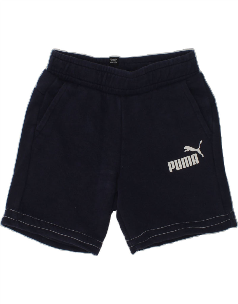 PUMA Boys Graphic Sport Shorts 7-8 Years Navy Blue | Vintage Puma | Thrift | Second-Hand Puma | Used Clothing | Messina Hembry 