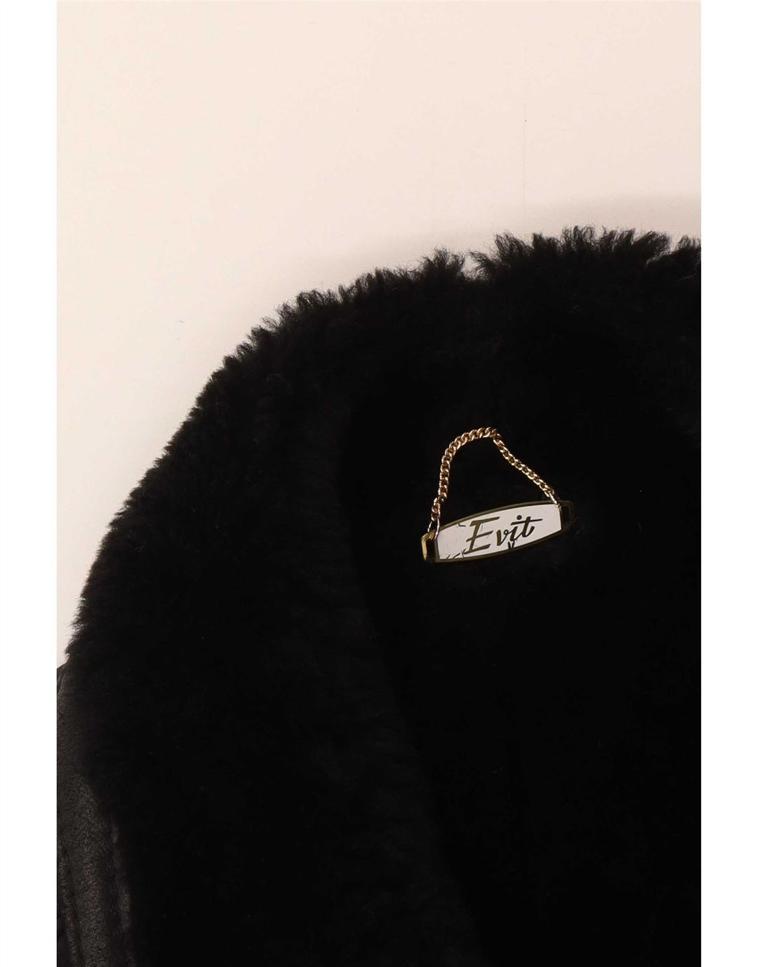 Vintage Mens Shearling Jacket UK 44 2XL Black Shearling