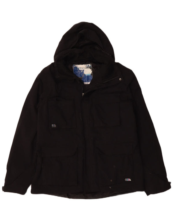 Animal Mens Hooded Utility Jacket UK 42 XL Black Nylon