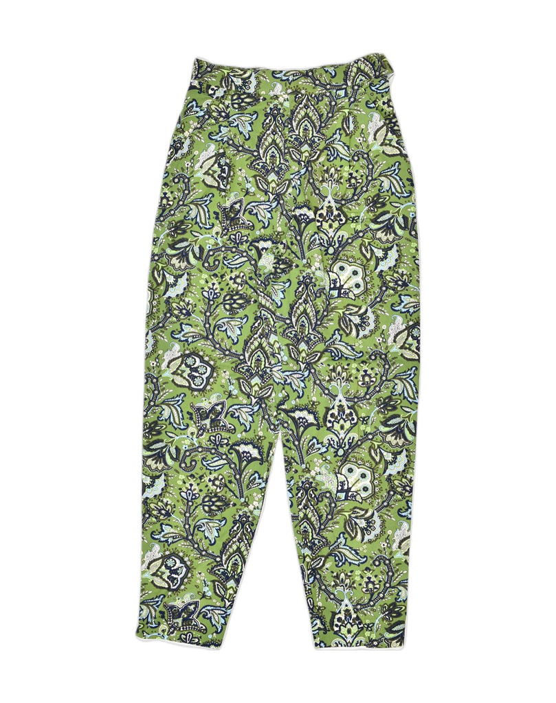 MAX & CO. Womens Tapered Casual Trousers IT 42 Medium W26 L28 Green Floral | Vintage | Thrift | Second-Hand | Used Clothing | Messina Hembry 