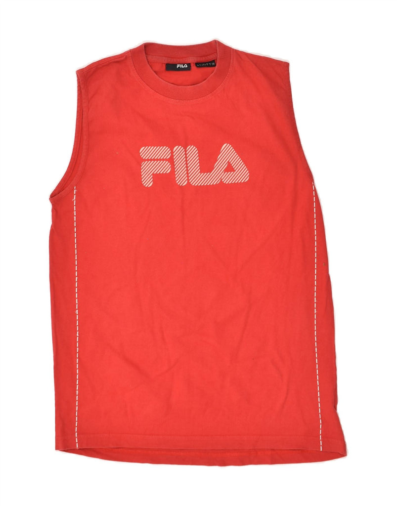 FILA Mens Graphic Vest Top Small Red Cotton | Vintage Fila | Thrift | Second-Hand Fila | Used Clothing | Messina Hembry 