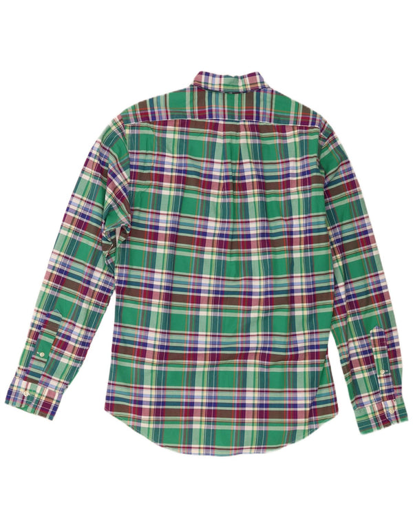 Ralph Lauren Mens Slim Fit Shirt Medium Green Check Cotton