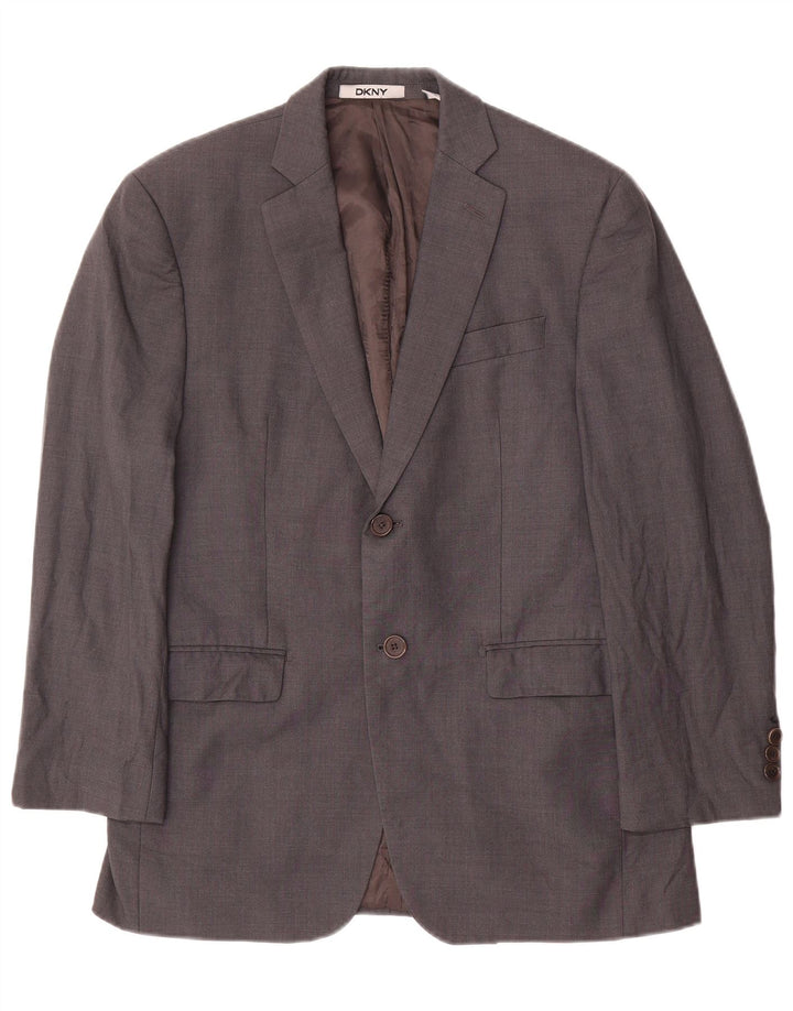 Dkny Mens 2 Button Blazer Jacket UK 37 Small Grey Wool
