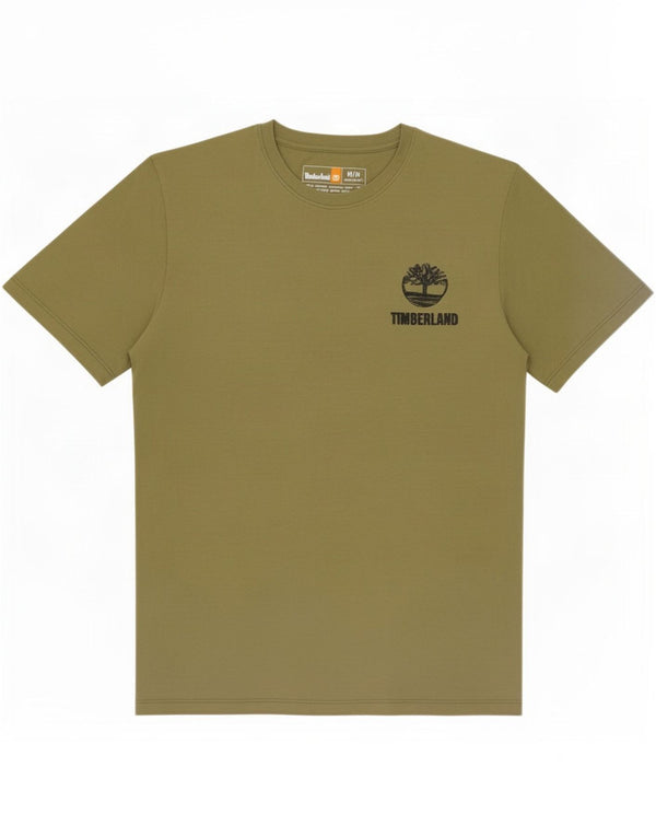 Timberland Mens Regular Fit Graphic T-Shirt Top Medium Green Cotton
