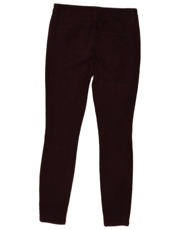 Fat Face Womens Skinny Jeans UK 10 Small W27 L27 Burgundy Cotton
