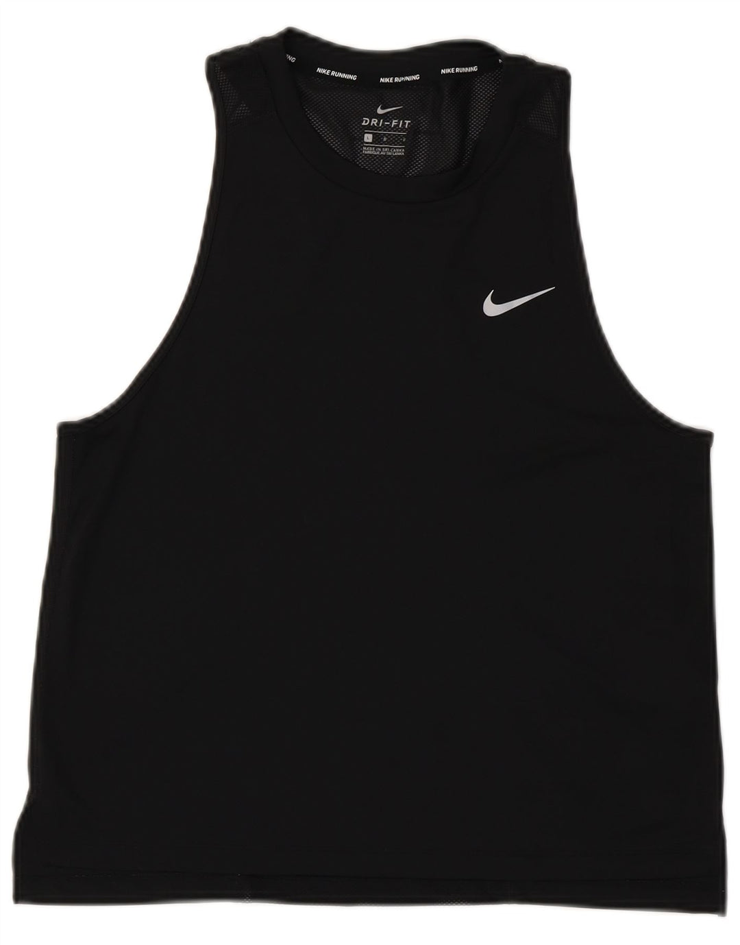 Nike Womens Dri Fit Vest Top UK 14 Large Black Polyester