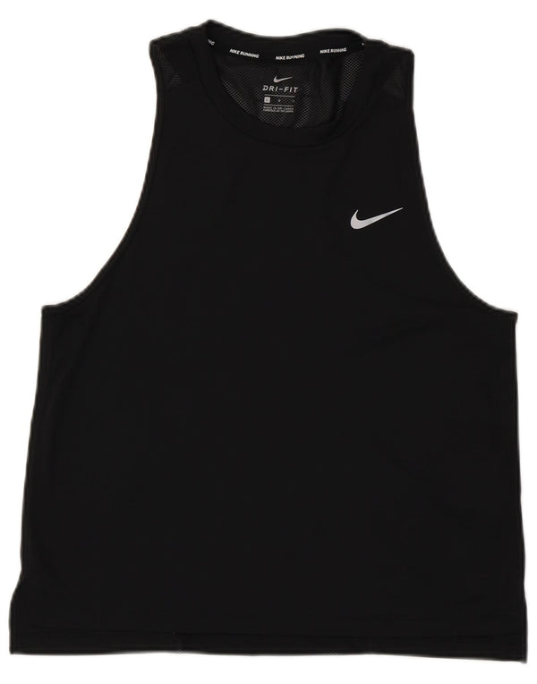 Nike Womens Dri Fit Vest Top UK 14 Large Black Polyester