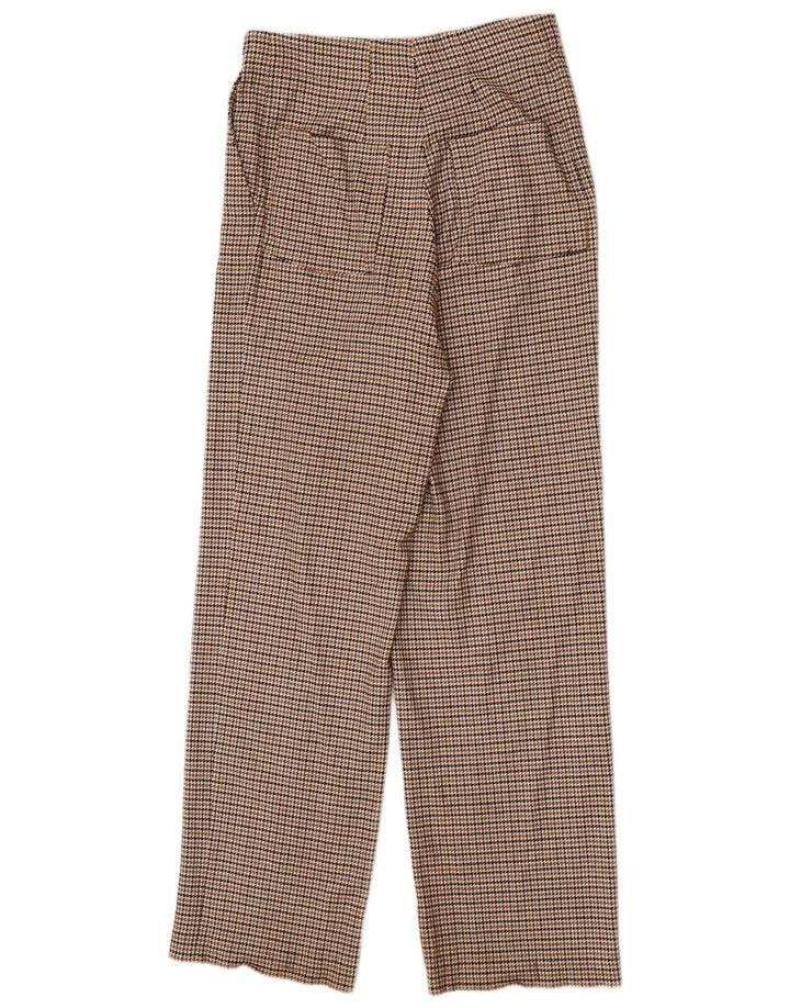 Massimo Dutti Womens Chino Trousers EU 42 Large W32 L32 Brown Houndstooth