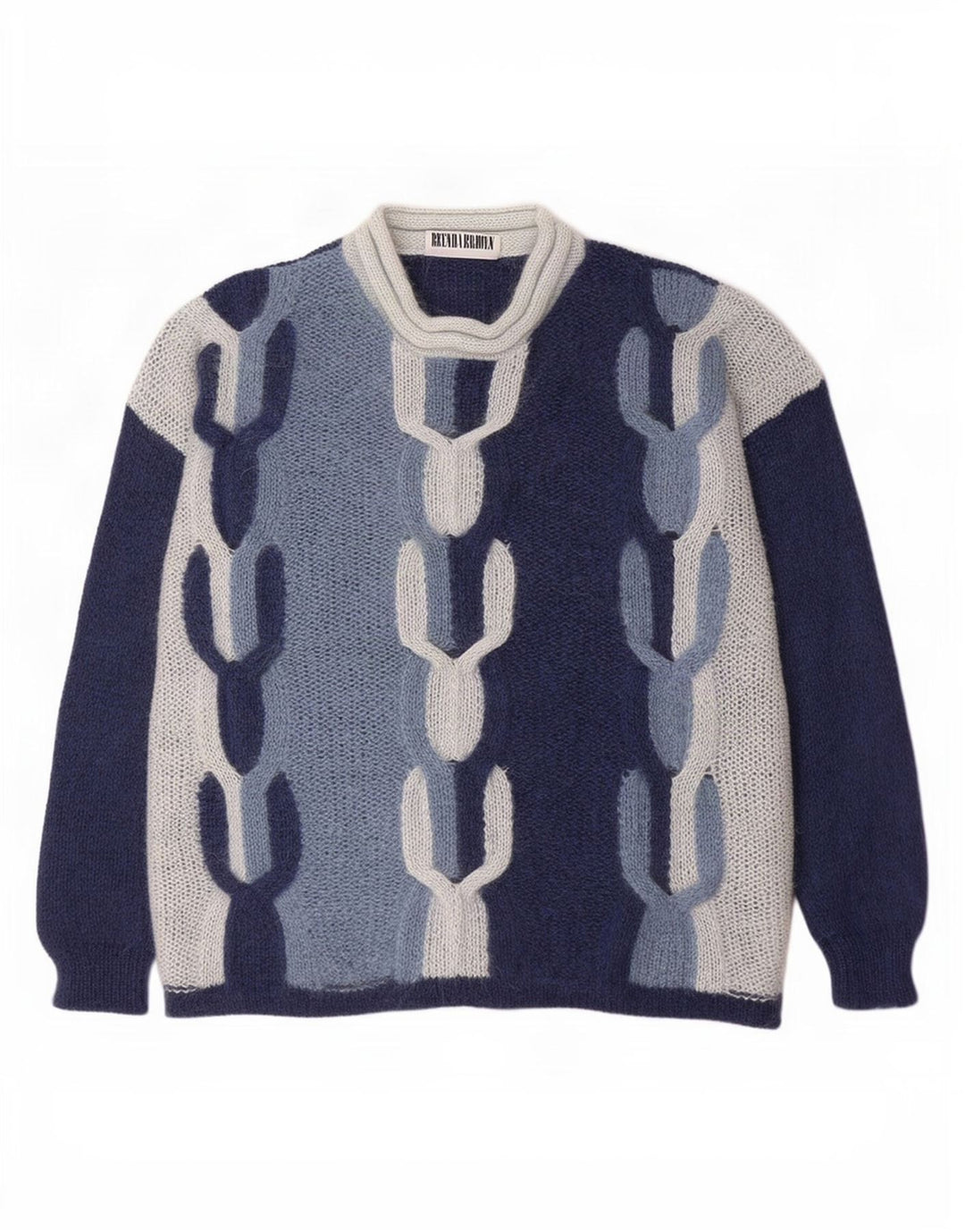 Vintage Womens Turtle Neck Jumper Sweater IT 44 Medium Navy Blue