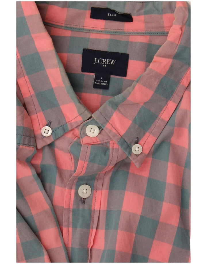 J. Crew Mens Slim Shirt Large Pink Gingham