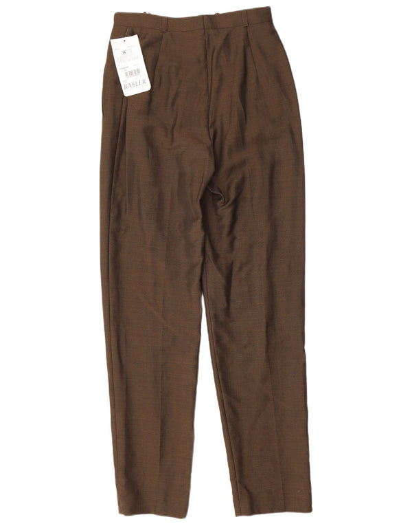 Basler Womens High Waist Tapered Suit Trousers UK 10 Small W26 L31 Khaki