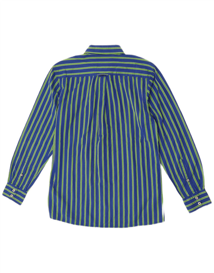 Crew Clothing Mens Tailored Fit Shirt Medium Blue Pinstripe Cotton