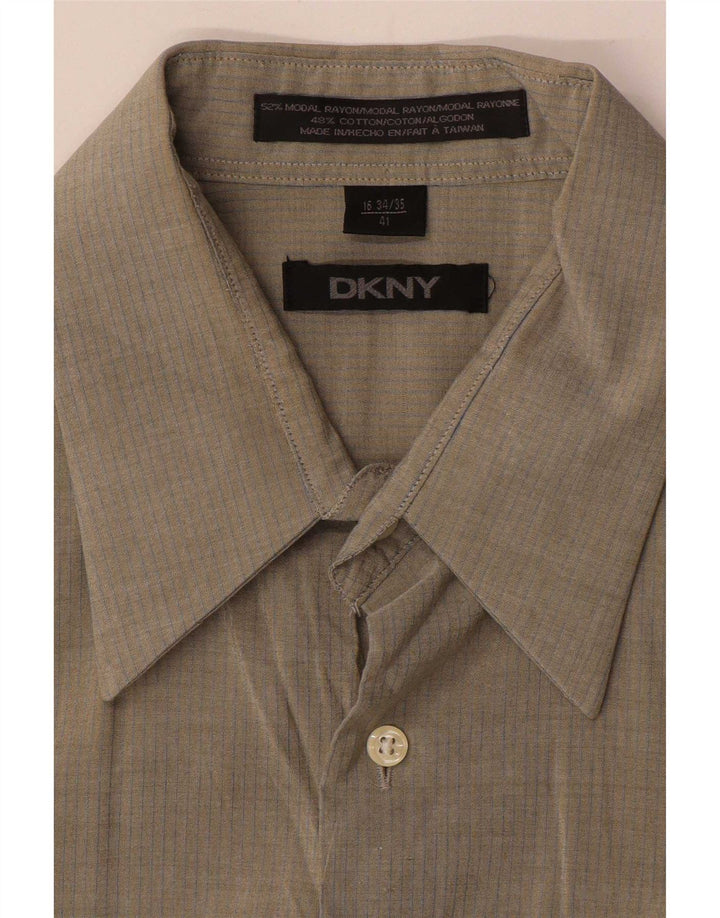 Dkny Mens Shirt Size 16 41 Large Grey Pinstripe Modal