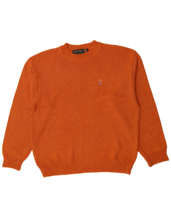 Armata Di Mare Mens Crew Neck Jumper Sweater IT 52 Large Orange Cotton