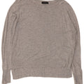 Zara Womens Crop Boat Neck Jumper Sweater UK 14 Medium Grey