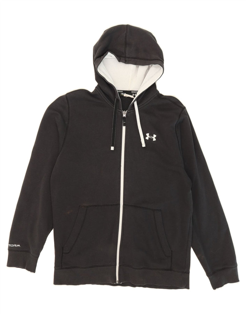 UNDER ARMOUR Mens Zip Hoodie Sweater Medium Black Cotton Vintage Under Armour and Second-Hand Under Armour from Messina Hembry 