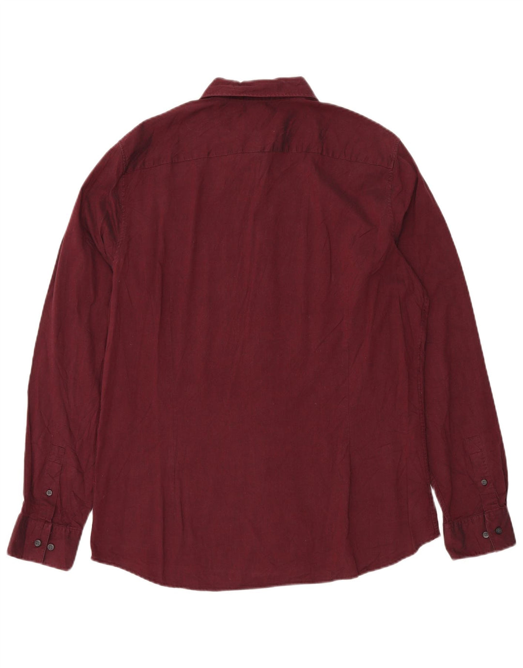 CALVIN KLEIN Mens Fitted Shirt Large Maroon