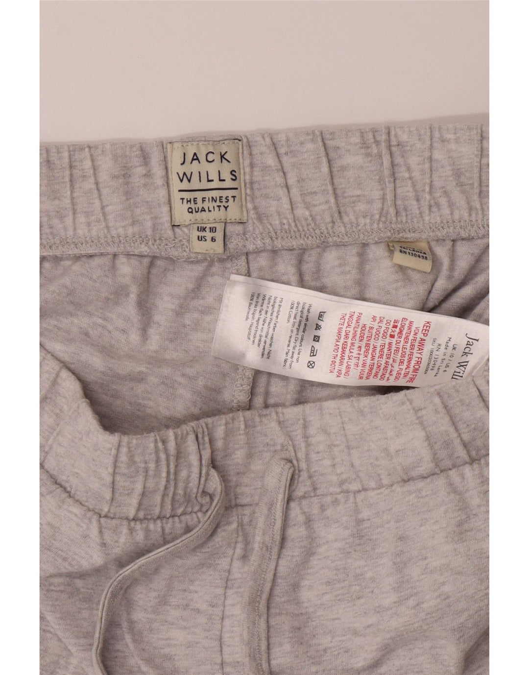 JACK WILLS Womens Sport Shorts UK 10 Small Grey Cotton Vintage Jack Wills and Second-Hand Jack Wills from Messina Hembry 