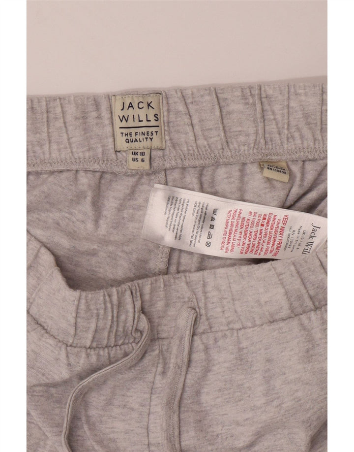 JACK WILLS Womens Sport Shorts UK 10 Small Grey Cotton Vintage Jack Wills and Second-Hand Jack Wills from Messina Hembry 