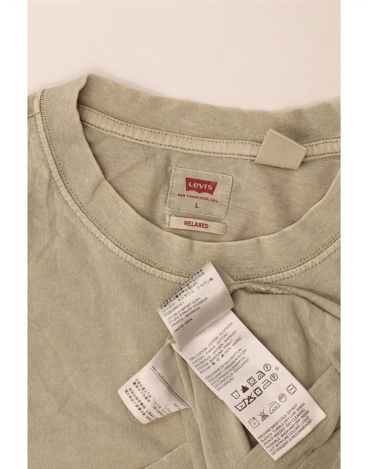 Levi's Mens Relaxed T-Shirt Top Large Khaki Cotton