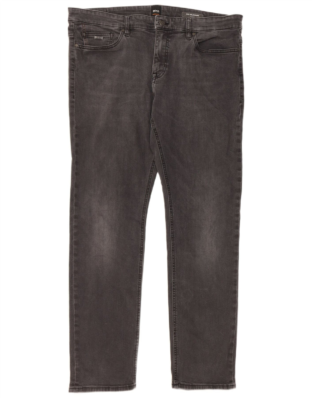 Hugo Boss Mens Delaware Slim Jeans W38 L34 Grey Cotton
