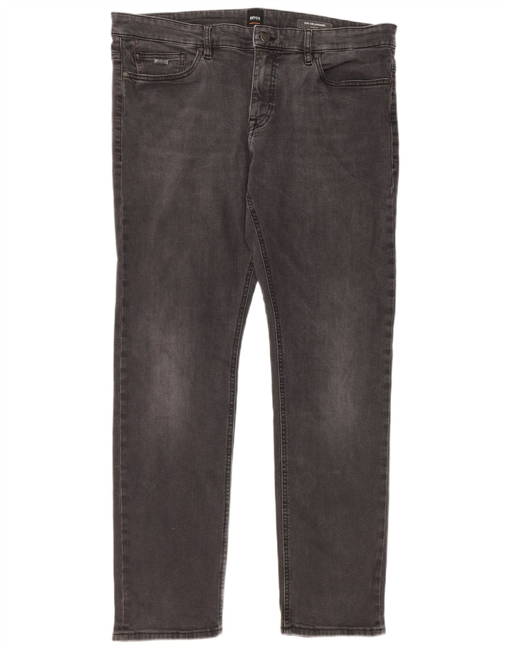 Hugo Boss Mens Delaware Slim Jeans W38 L34 Grey Cotton