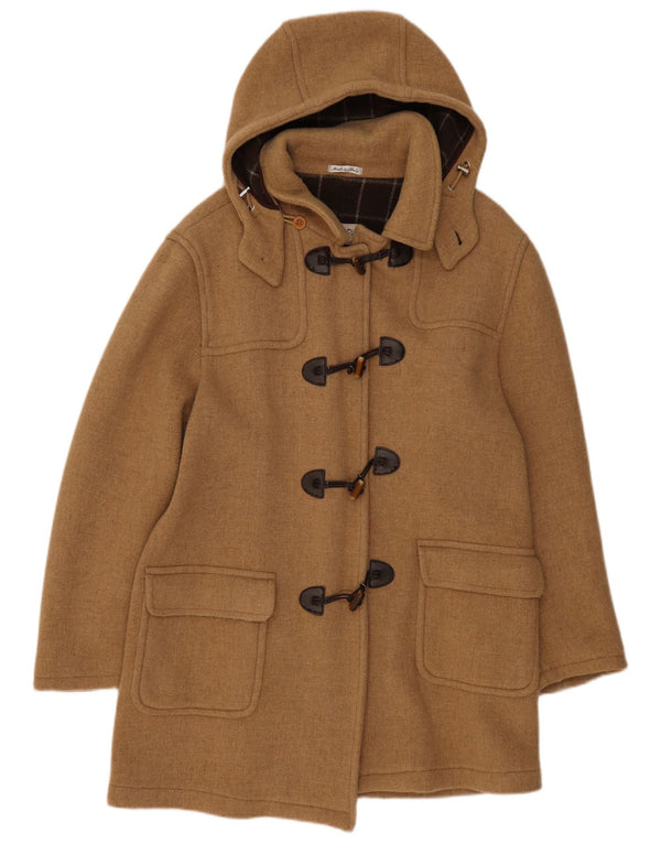 VINTAGE Womens Oversized Hooded Duffle Coat UK 18 XL Beige