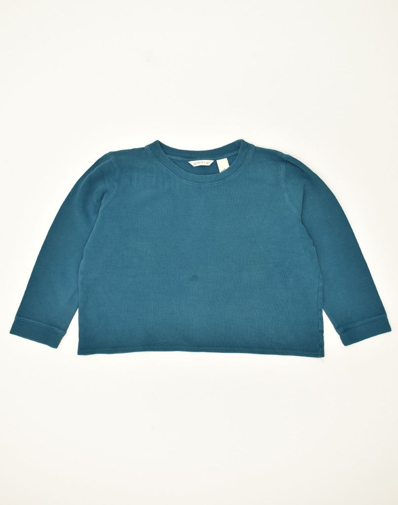 ORVIS Womens Sweatshirt Jumper UK 16 Large Blue Cotton | Vintage Orvis | Thrift | Second-Hand Orvis | Used Clothing | Messina Hembry 