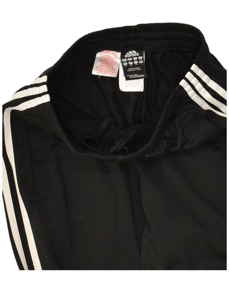 ADIDAS Boys Graphic Tracksuit Trousers Joggers 13-14 Years Black Polyester | Vintage Adidas | Thrift | Second-Hand Adidas | Used Clothing | Messina Hembry 