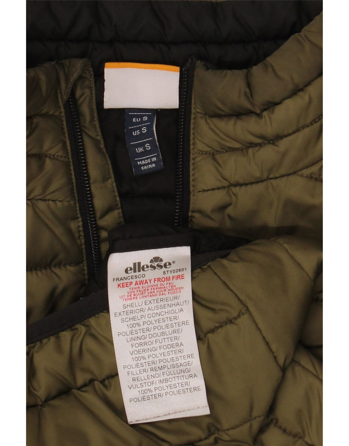 Ellesse Mens Padded Jacket UK 36 Small Khaki Polyester