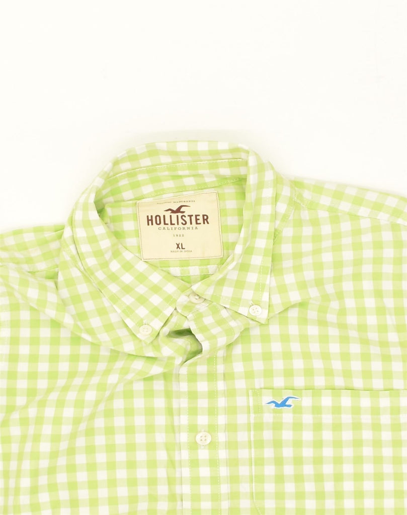 HOLLISTER Mens Shirt XL Green Gingham Cotton | Vintage Hollister | Thrift | Second-Hand Hollister | Used Clothing | Messina Hembry 