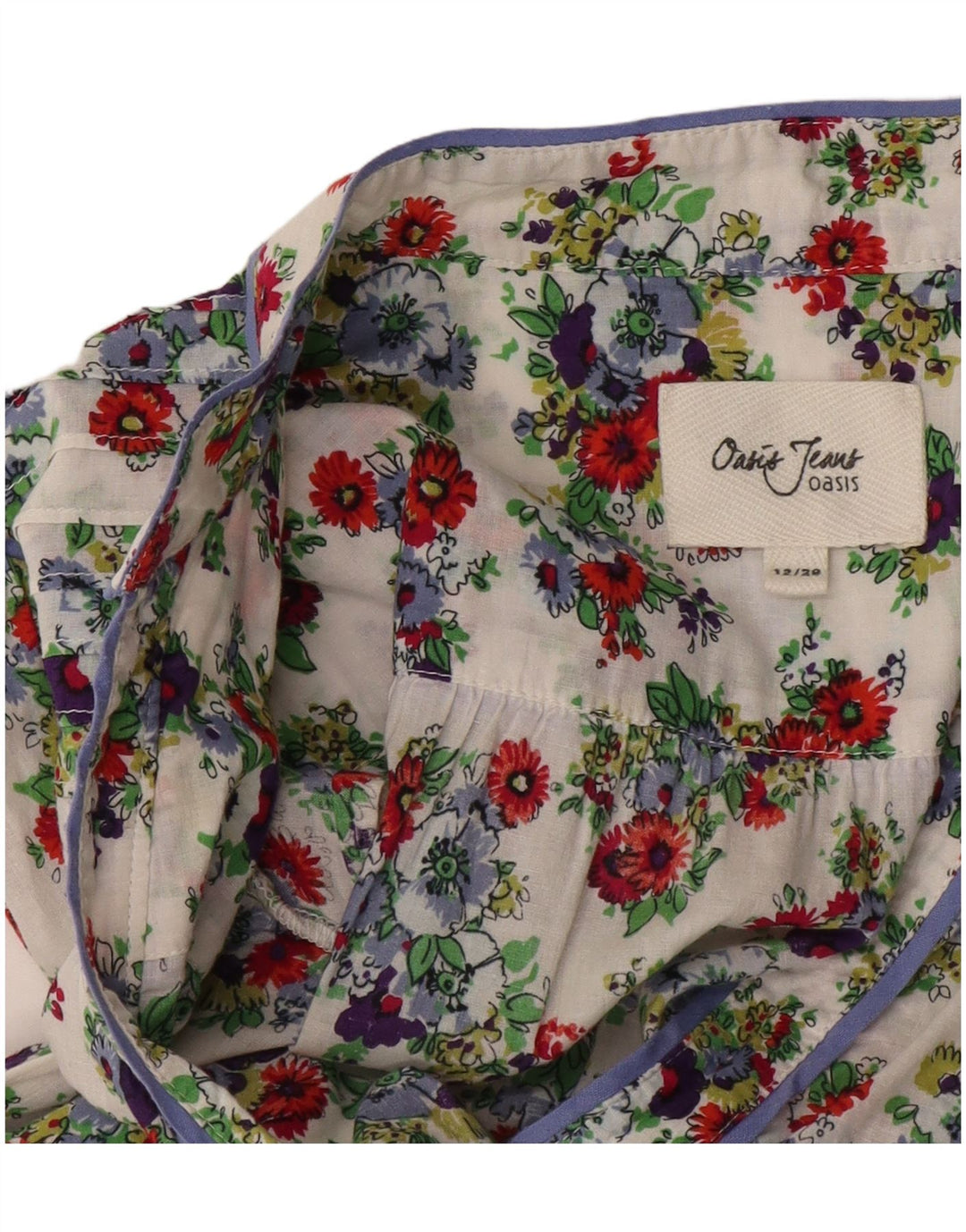 Oasis Womens A-Line Dress UK 12 Medium White Floral