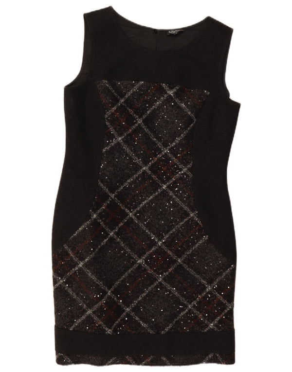 Marks & Spencer Womens Per Una Sheath Dress UK 12 Medium Black Check