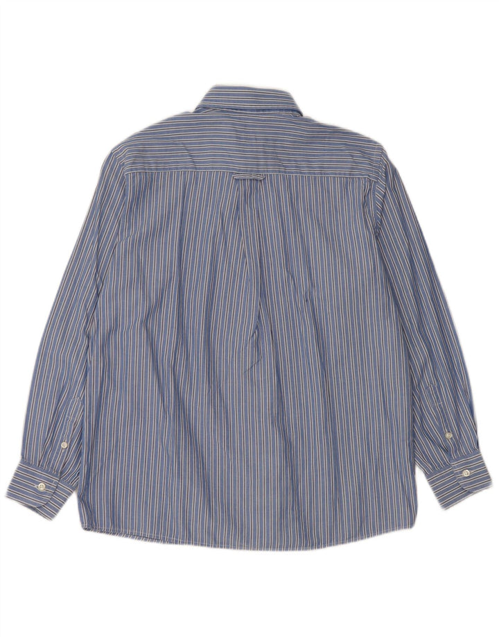 Fred Perry Boys Shirt 9-10 Years Blue Pinstripe Cotton