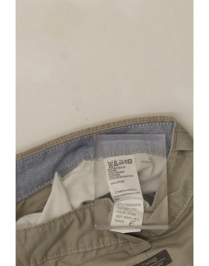 Marks & Spencer Mens Blue Harbour Chino Shorts W36 Large Beige Cotton