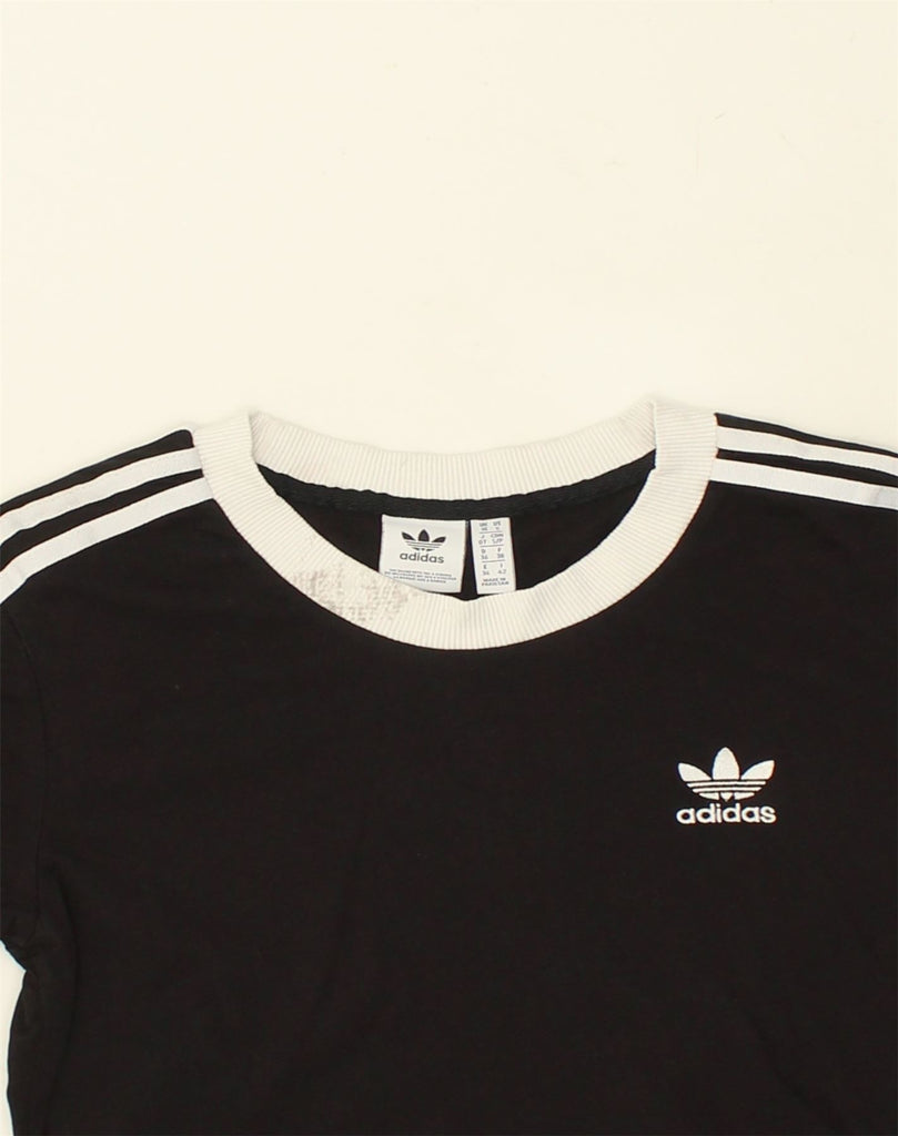 ADIDAS Womens T-Shirt Top UK 10 Small  Black Cotton | Vintage Adidas | Thrift | Second-Hand Adidas | Used Clothing | Messina Hembry 