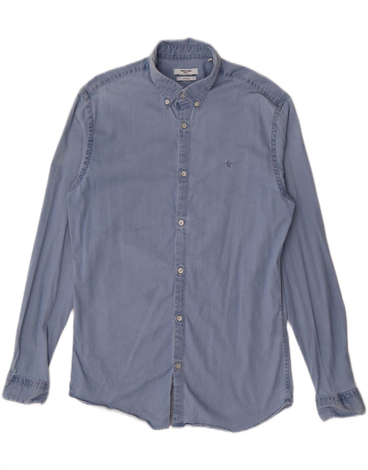 JACK & JONES Mens Denim Shirt Small Blue Cotton