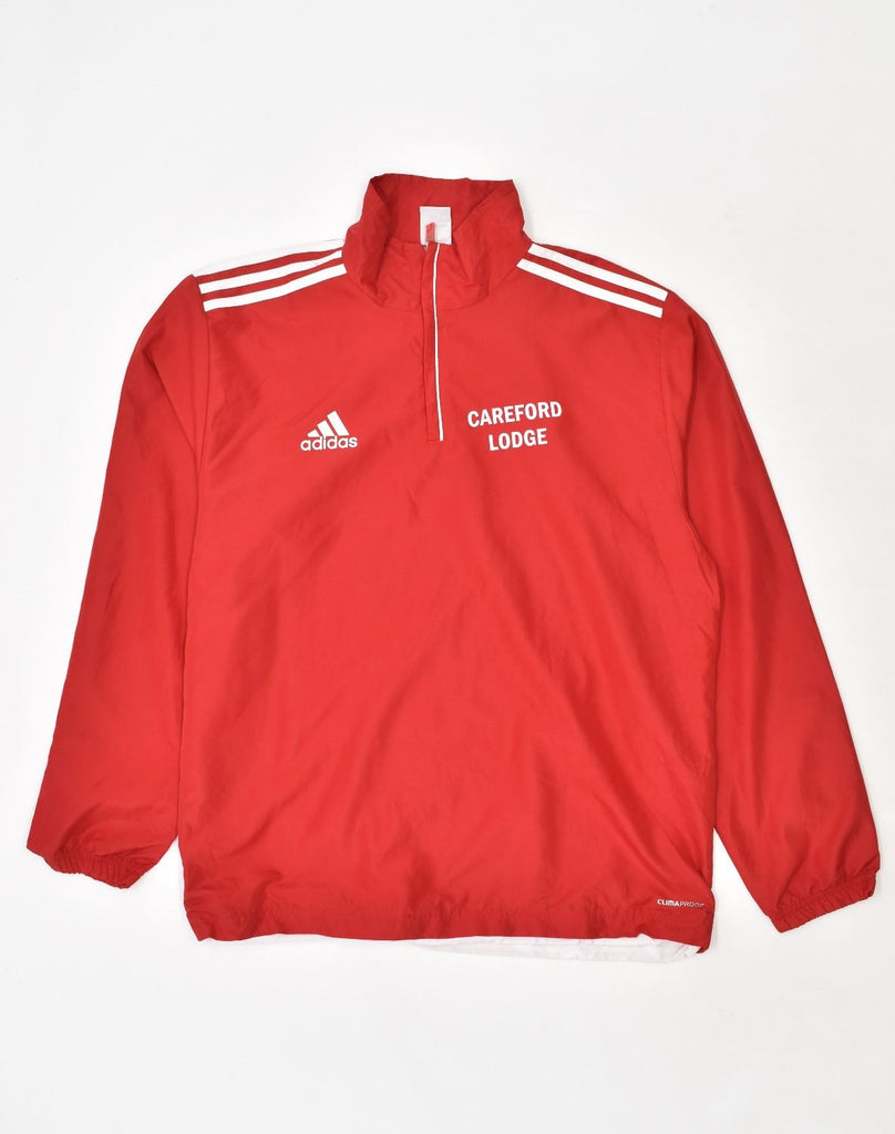 ADIDAS Mens Clima Proof Pullover Zip Neck Tracksuit Top Jacket UK 40/42  Large Red | Vintage Adidas | Thrift | Second-Hand Adidas | Used Clothing | Messina Hembry 