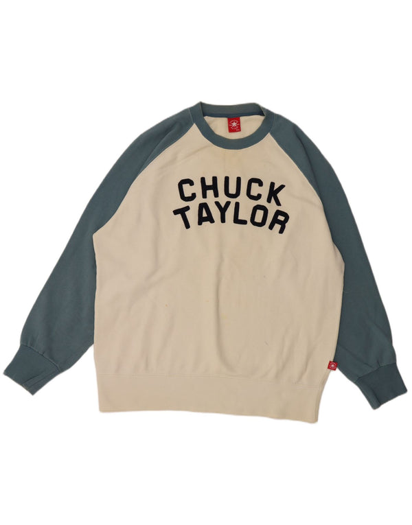 Converse Mens Chuck Taylor Graphic Sweatshirt Jumper 2XL White Colourblock