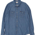 Wrangler Mens Western Regular Fit Denim Shirt XL Blue Cotton