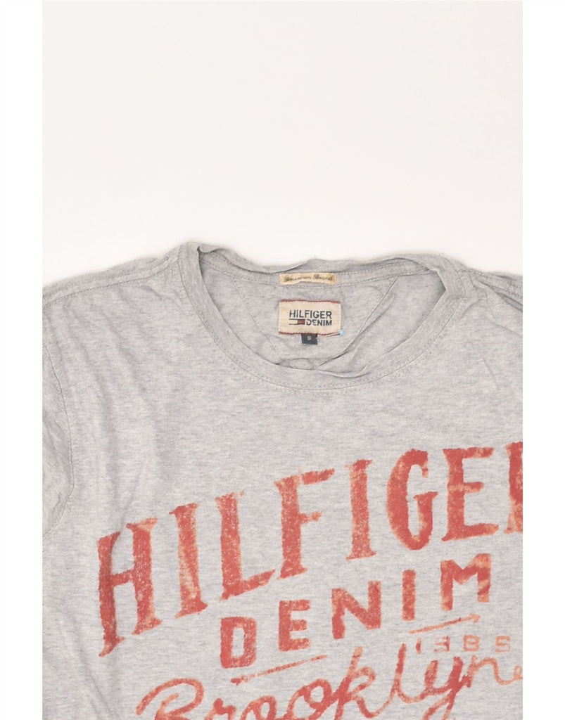 TOMMY HILFIGER Mens Graphic T-Shirt Top Small Grey Cotton | Vintage Tommy Hilfiger | Thrift | Second-Hand Tommy Hilfiger | Used Clothing | Messina Hembry 