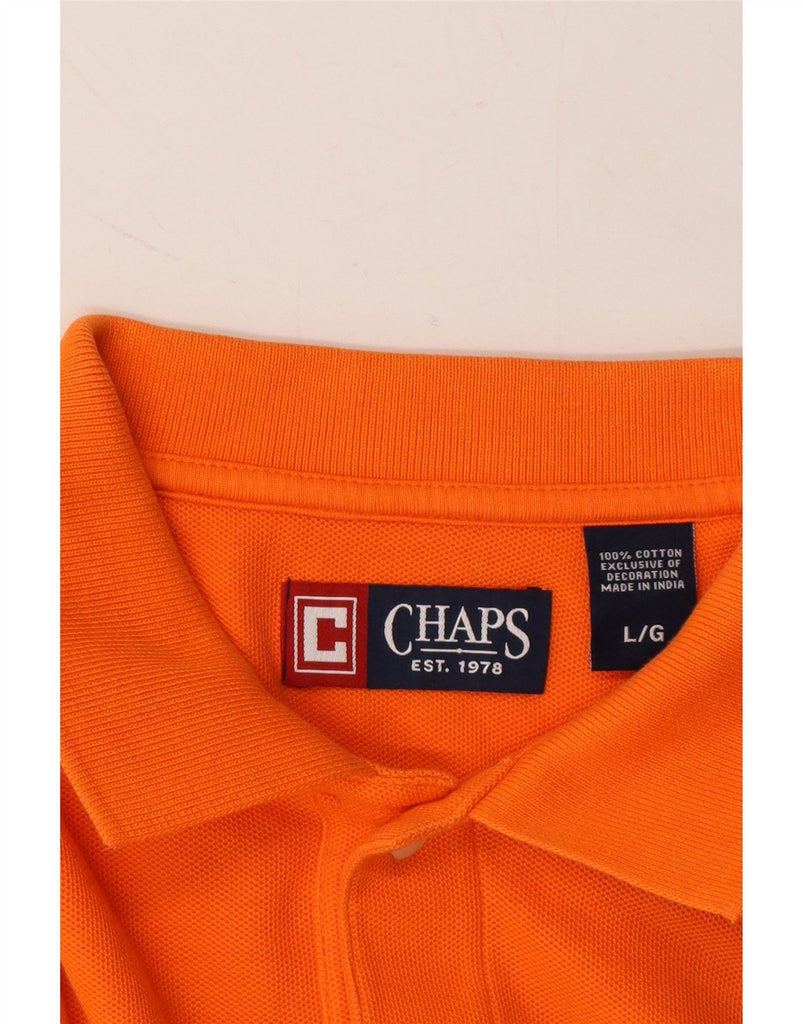 CHAPS Mens Polo Shirt Large Orange Cotton Vintage Chaps and Second-Hand Chaps from Messina Hembry 