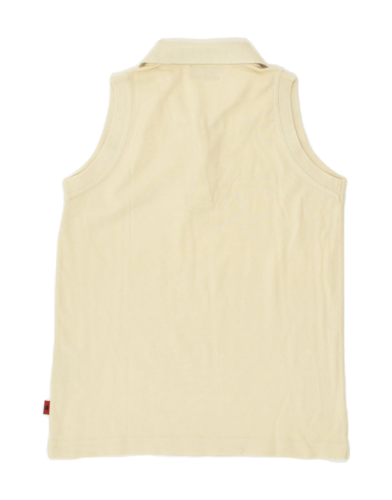 KAPPA Womens Sleeveless Polo Shirt UK 12 Medium Yellow Cotton | Vintage Kappa | Thrift | Second-Hand Kappa | Used Clothing | Messina Hembry 